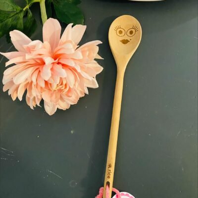 houten kooklepel ogen open