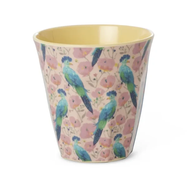 Rice Melamine Cup - Exotic Bird Print - 250 ml