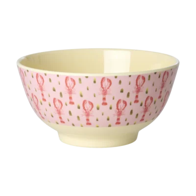 Middelgroot Kom - Roze - Pink Lobster Print