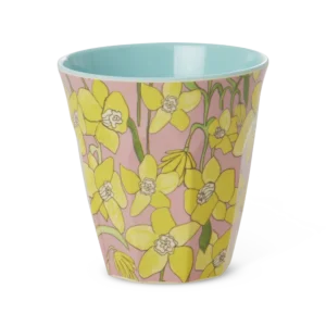 Middelgroot Beker - Zacht roze - Daffodils Print