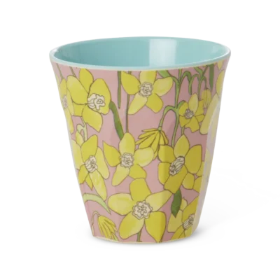 Middelgroot Beker - Zacht roze - Daffodils Print