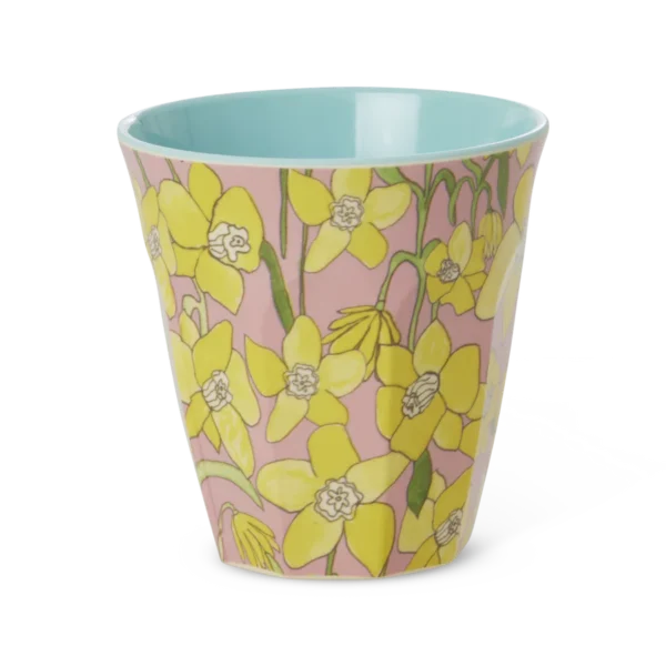 Middelgroot Beker - Zacht roze - Daffodils Print