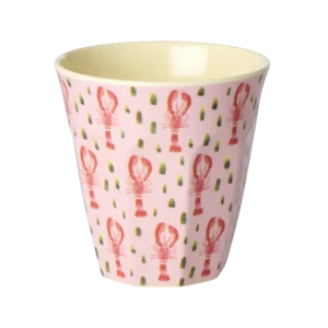 Middelgroot Beker - Roze - Pink Lobster Print -