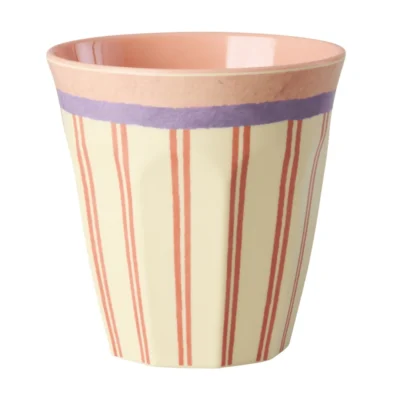 Middelgrote Beker- Crème - Stripey Love Print