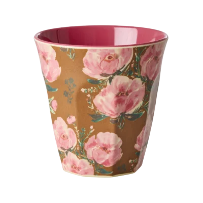 Middelgroot Beker - Roosrood - Floral Fiesta Rose